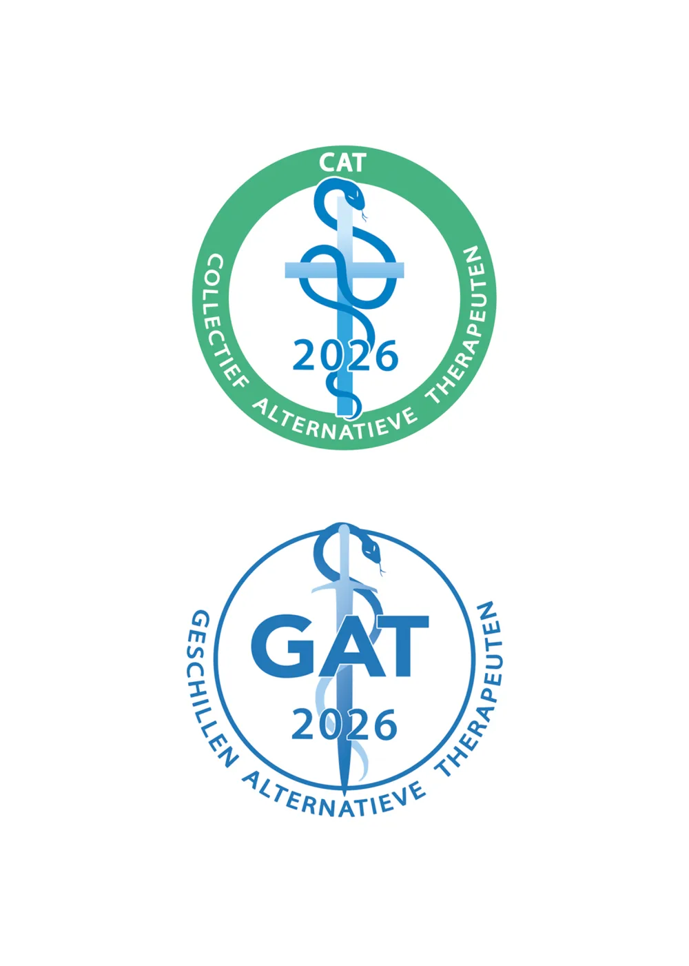 Logo's van CAT en GAT 2026, Collectief en Geschillen Alternatieve Therapeuten